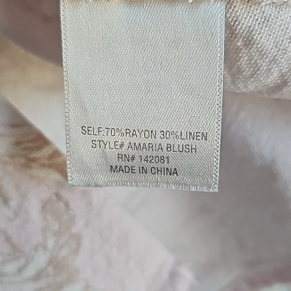 Mi Ami Pink and Floral Linen Blend Mini Dress in Women's Size Medium EUC - Picture 5 of 5